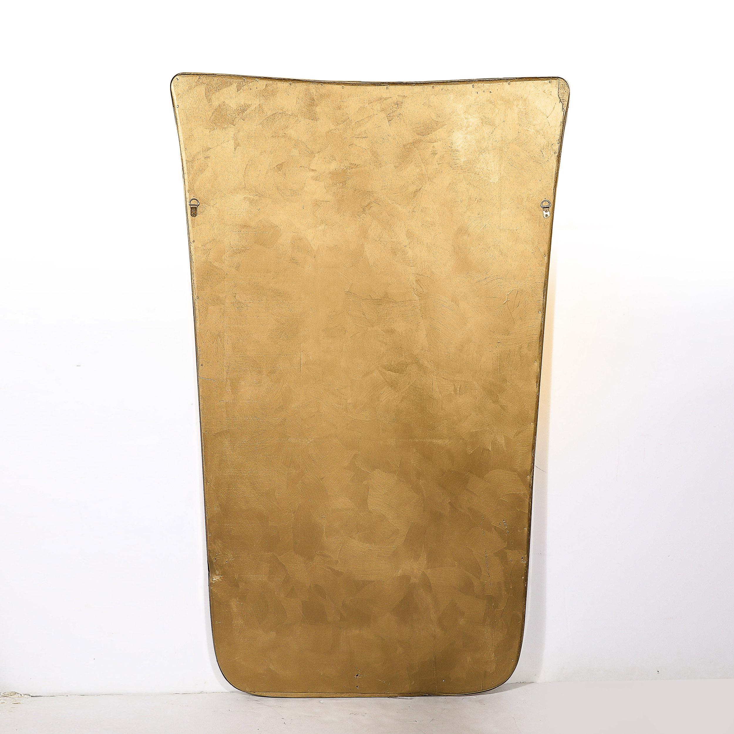 Mid-Century Modernist Large Tapered Brass Wrapped Mirror 4