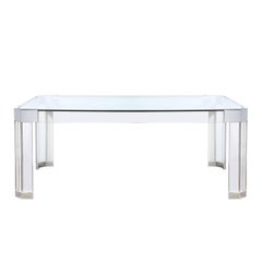 Mid-Century Modernist Lucite and Chrome Dining Table by Charles Hollis Jones