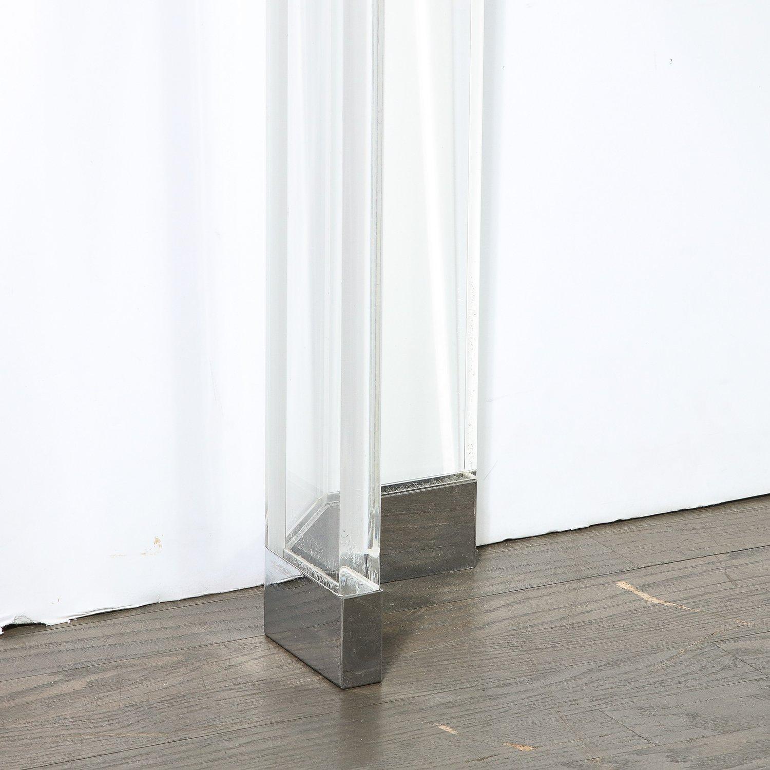 Mid-Century Modernist Lucite and Chrome Dining Table by Charles Hollis Jones For Sale 1