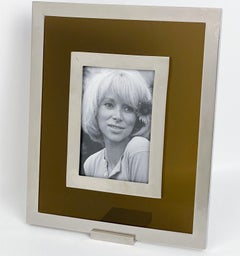 Moderner Bilderrahmen aus Lucit und Metall, 1970er Jahre, Mitte des Jahrhunderts