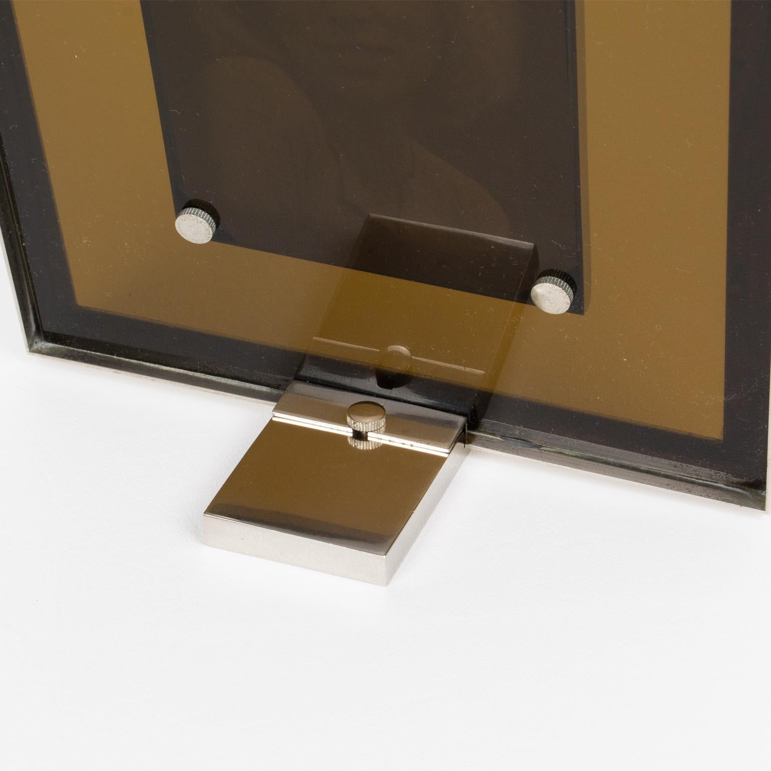 Mid-Century Modernist Lucite and Metal Picture Frame, 1970s For Sale 2