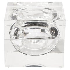 Mid-Century Modernist Lucite Ice Bucket with Swivel Opening