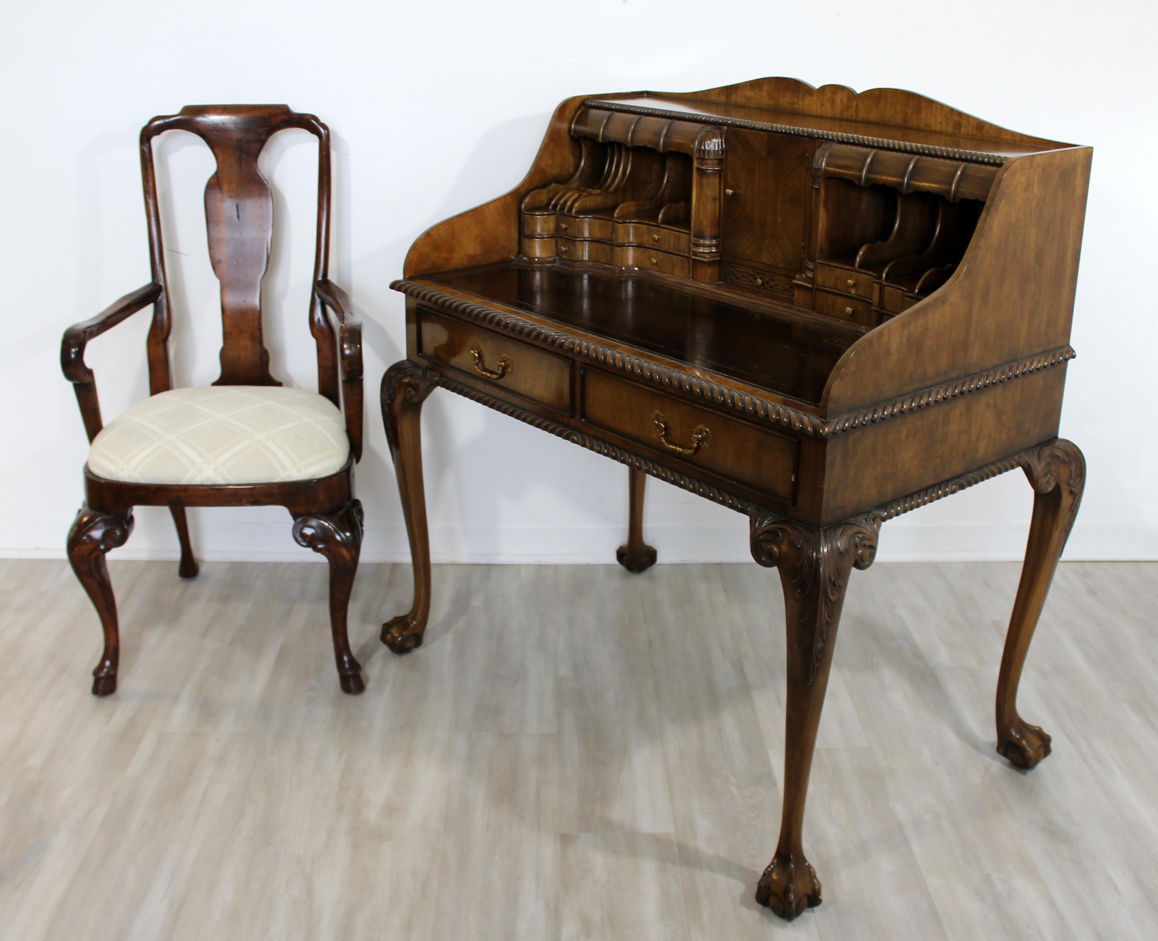 20th Century Mid-Century Modernist Maitland Smith Carlton House Writing Desk with Chair