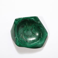 Ciotola/posacenere in malachite modernista di metà secolo
