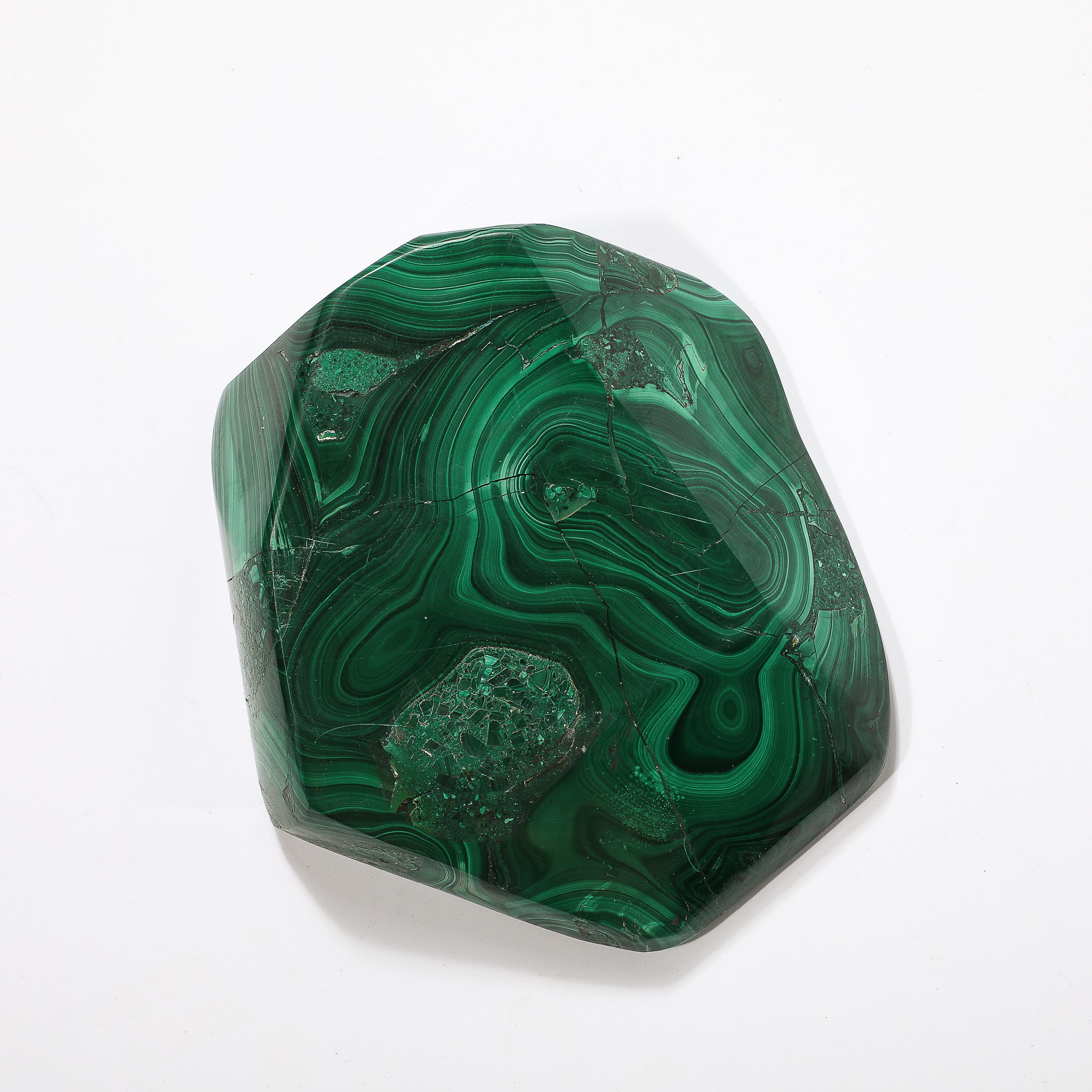 Mid-Century Modern Bol/cendrier en malachite moderniste du milieu du siècle en vente
