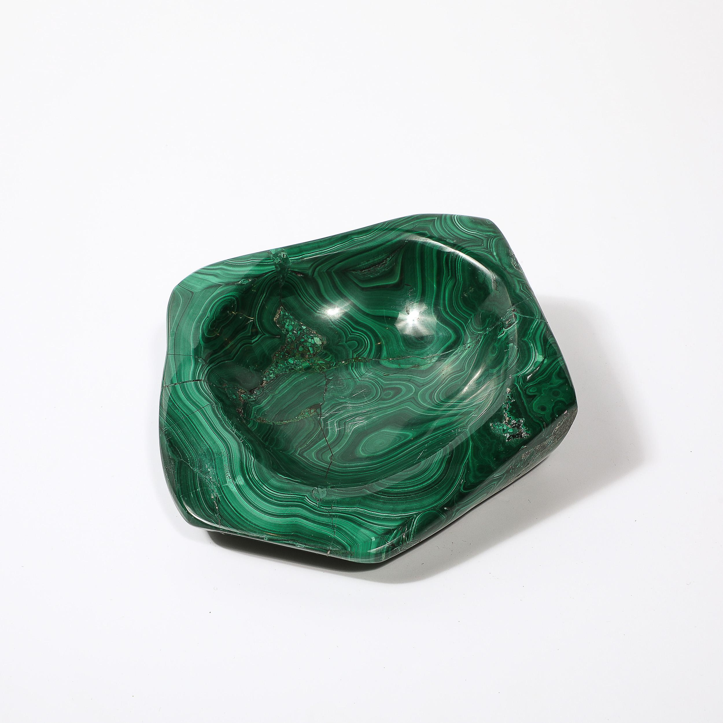 Bol/cendrier en malachite moderniste du milieu du siècle en vente 1