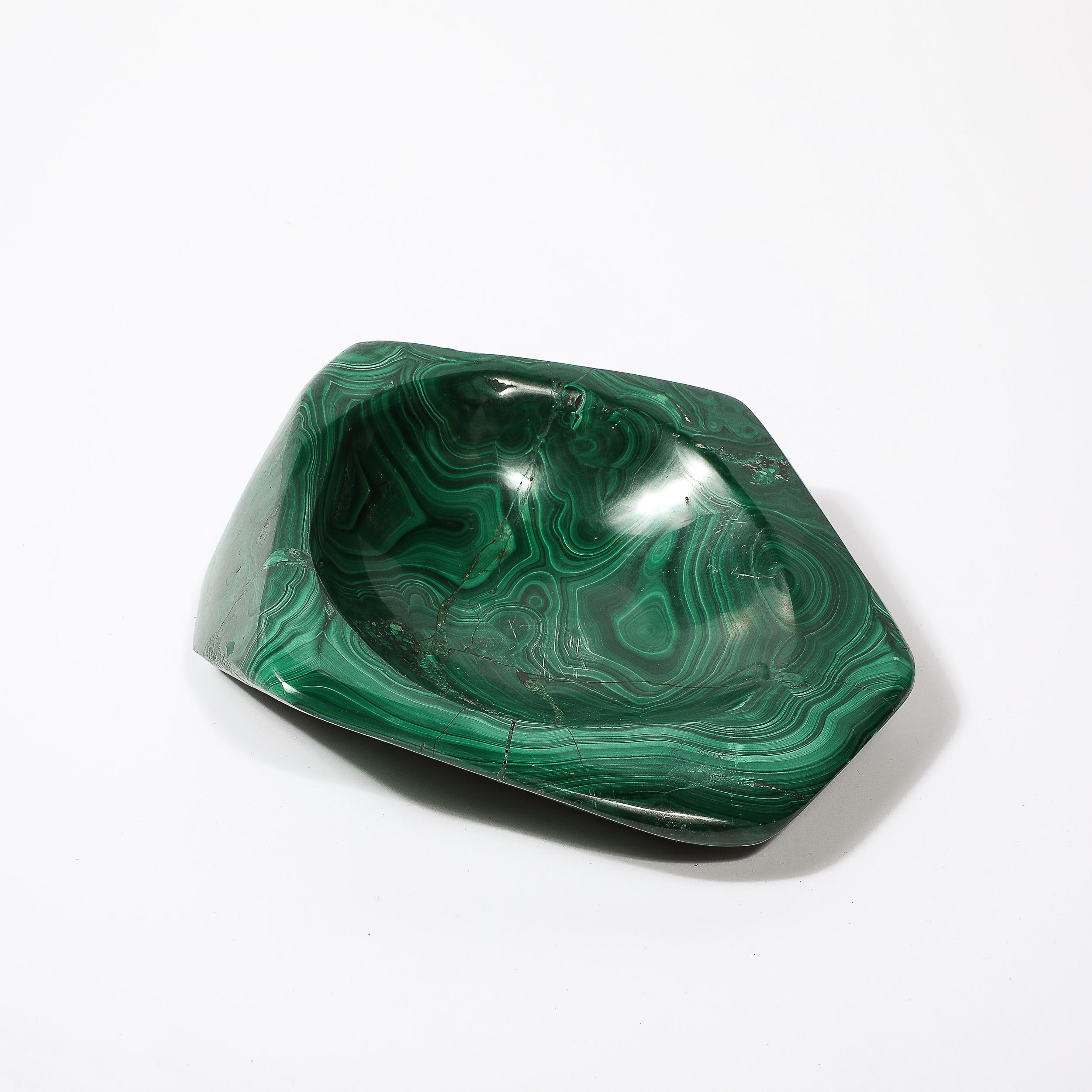 Bol/cendrier en malachite moderniste du milieu du siècle en vente 2