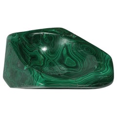 Bol/cendrier en malachite moderniste du milieu du siècle