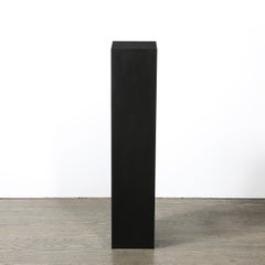 Piedistallo modernista di metà secolo in laminato nero opaco