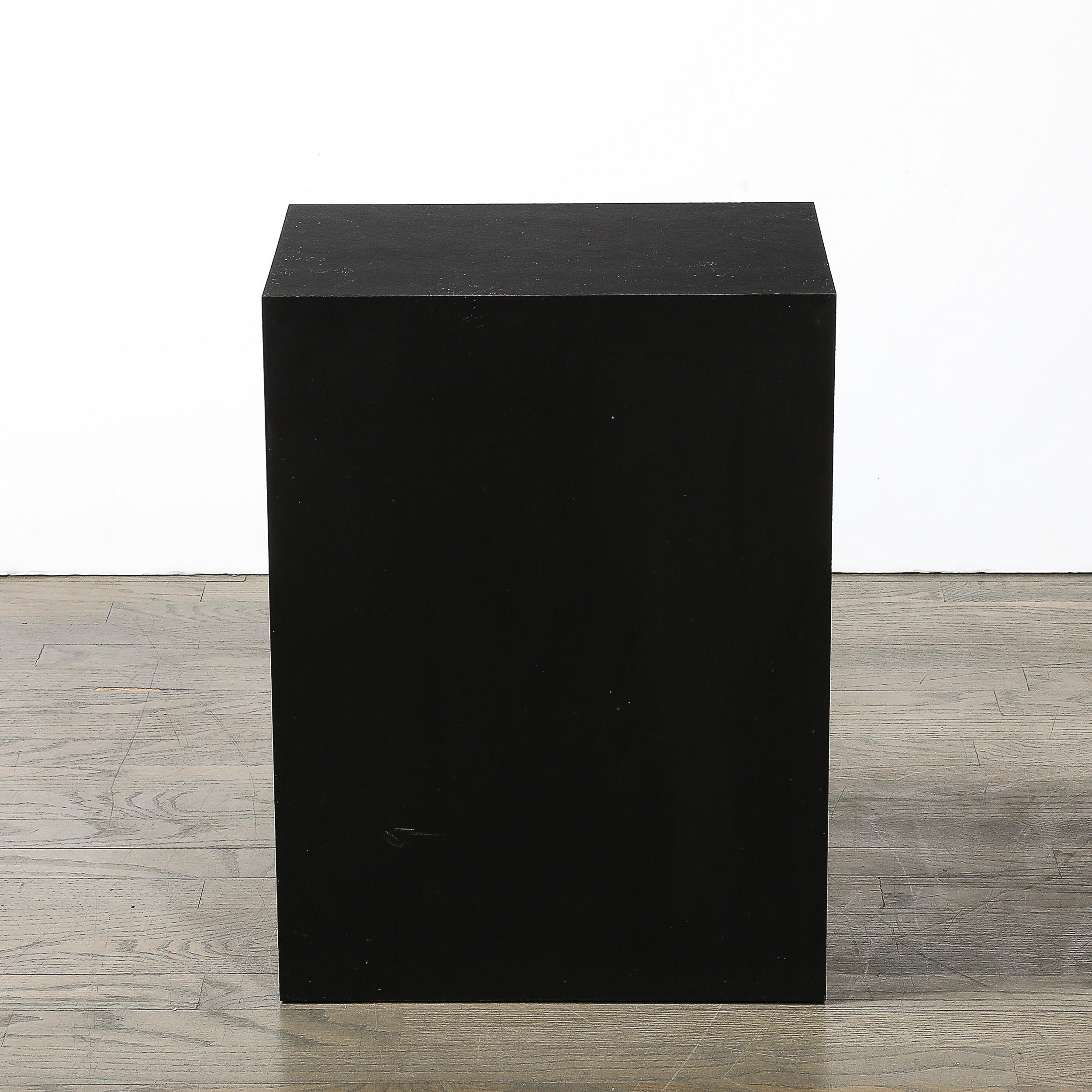 XX secolo Piedistallo modernista di metà secolo in laminato nero opaco in vendita