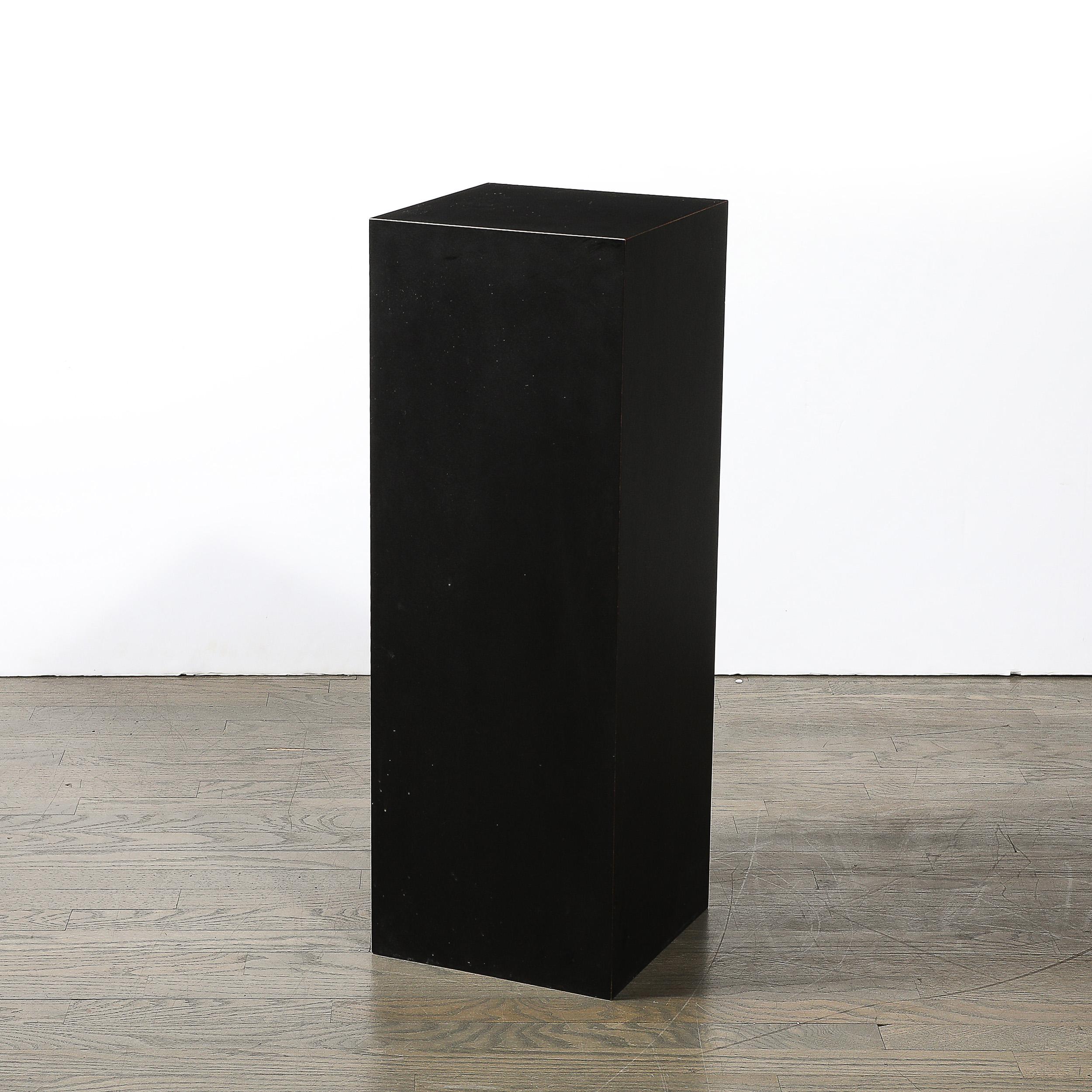 XX secolo Piedistallo modernista di metà secolo in laminato nero opaco in vendita