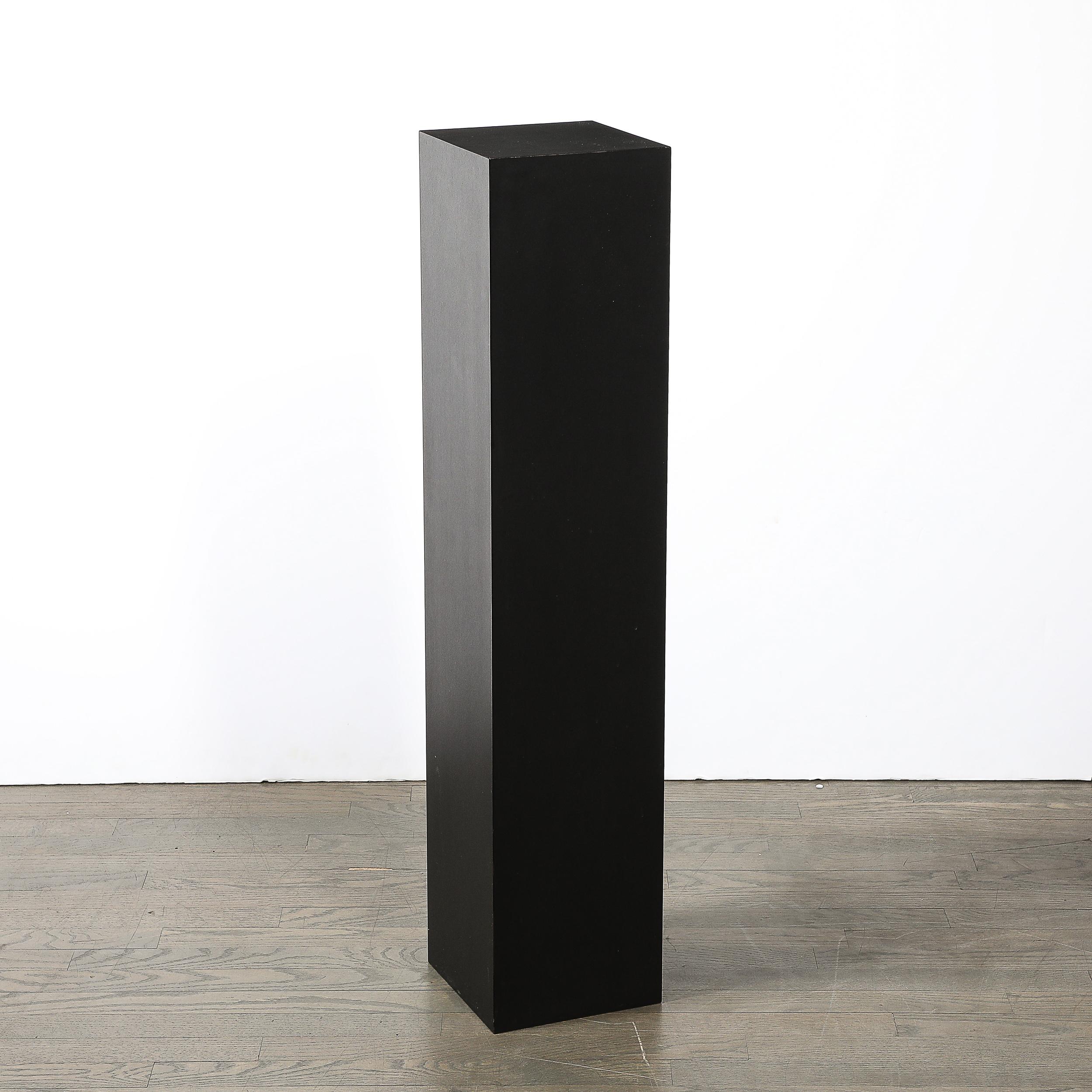 XX secolo Piedistallo modernista di metà secolo in laminato nero opaco in vendita