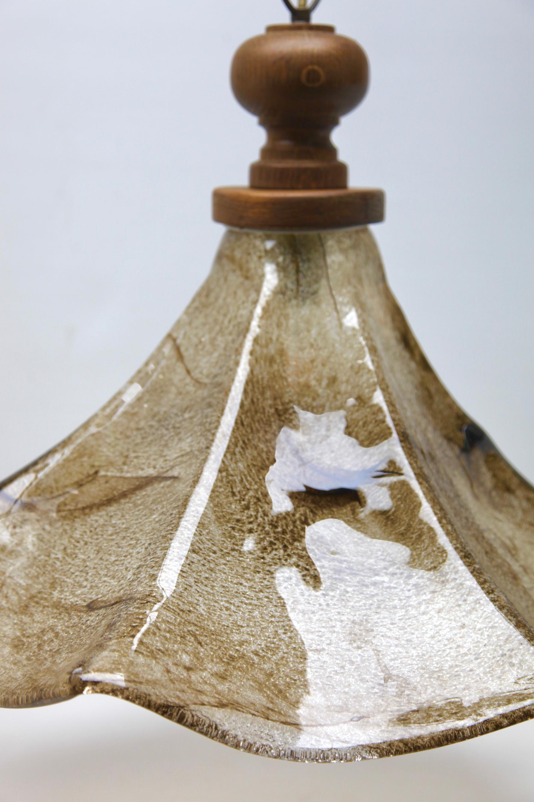 Mid-Century Modernist, Mazzega Murano Pendant Lamp, by Carlo Nason, 1960s For Sale 3