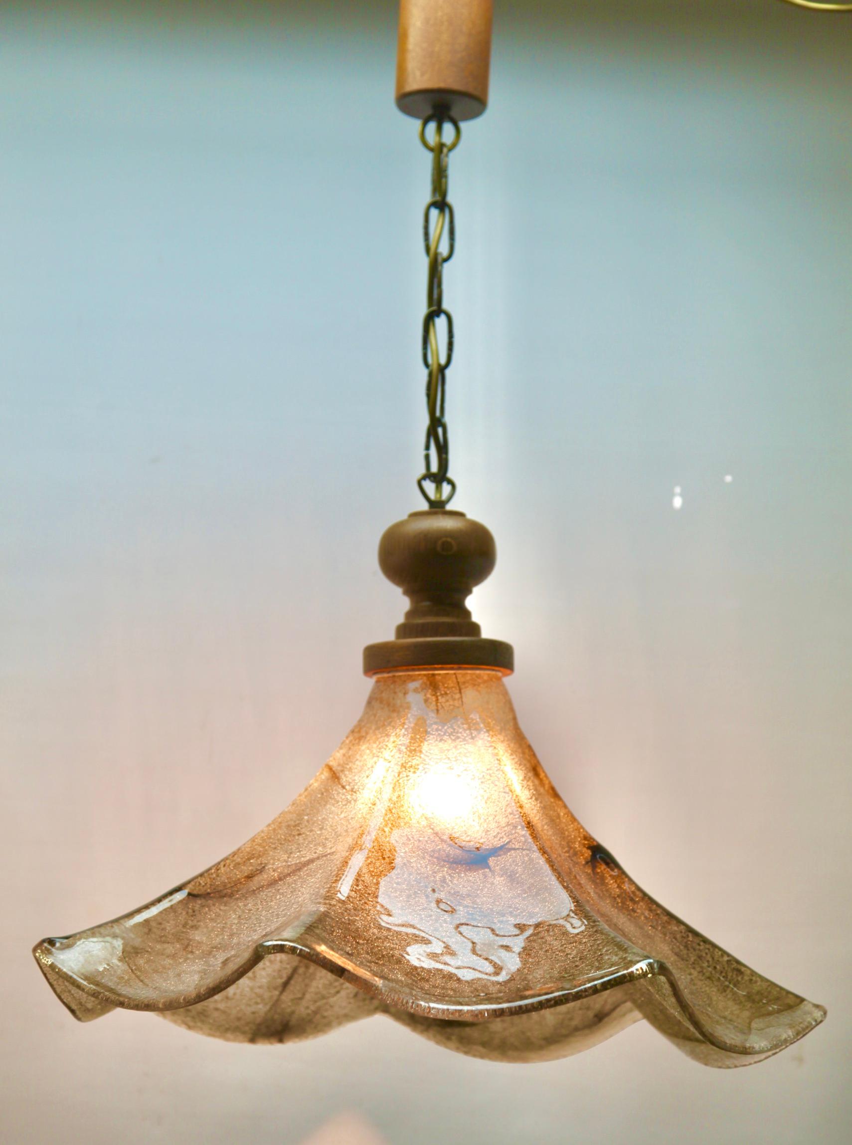 Italian Mid-Century Modernist, Mazzega Murano Pendant Lamp, by Carlo Nason, 1960s