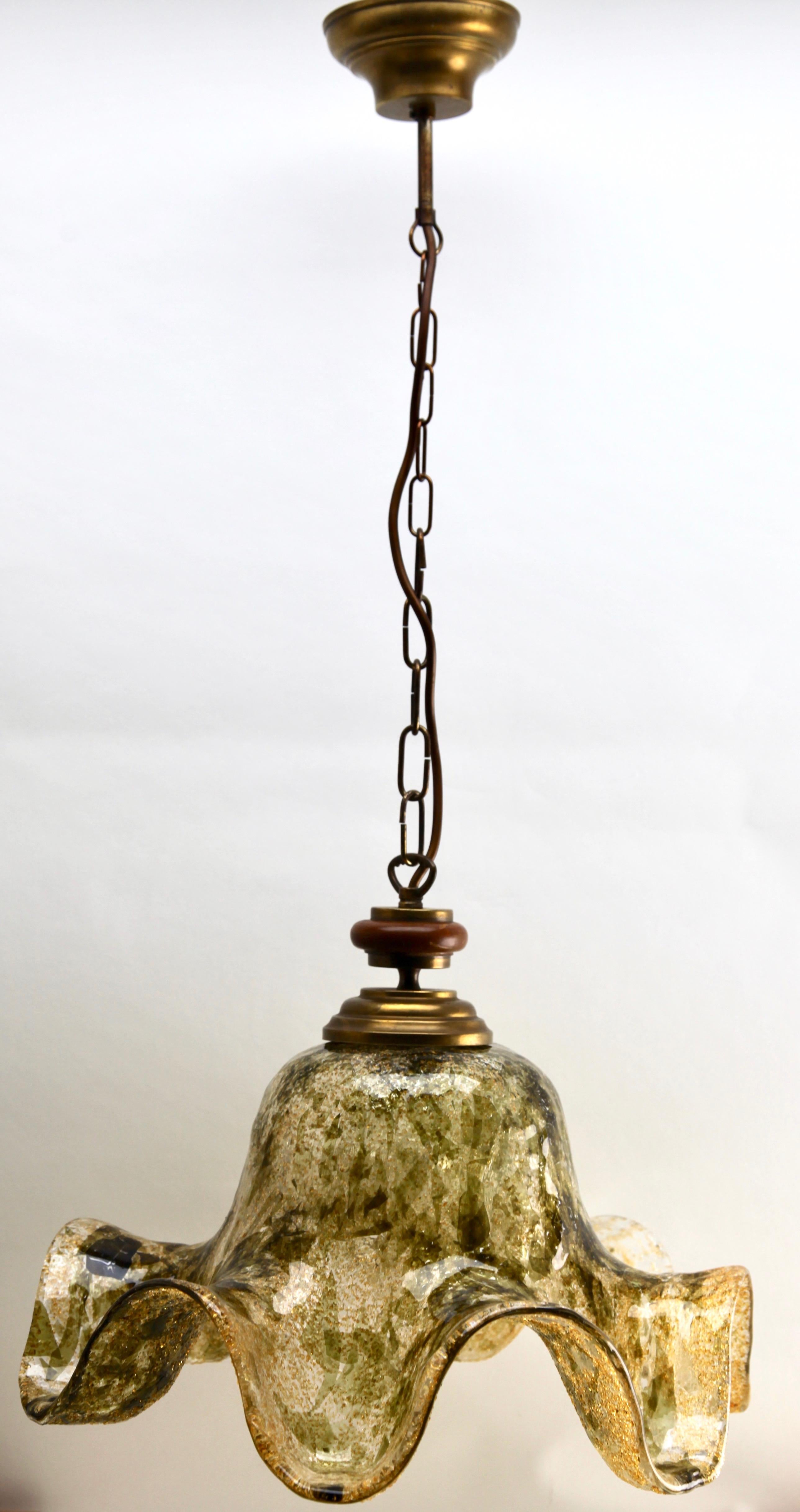 Hand-Crafted Mid-Century Modernist, Mazzega Murano Pendant Lamp, by Carlo Nason, 1960s
