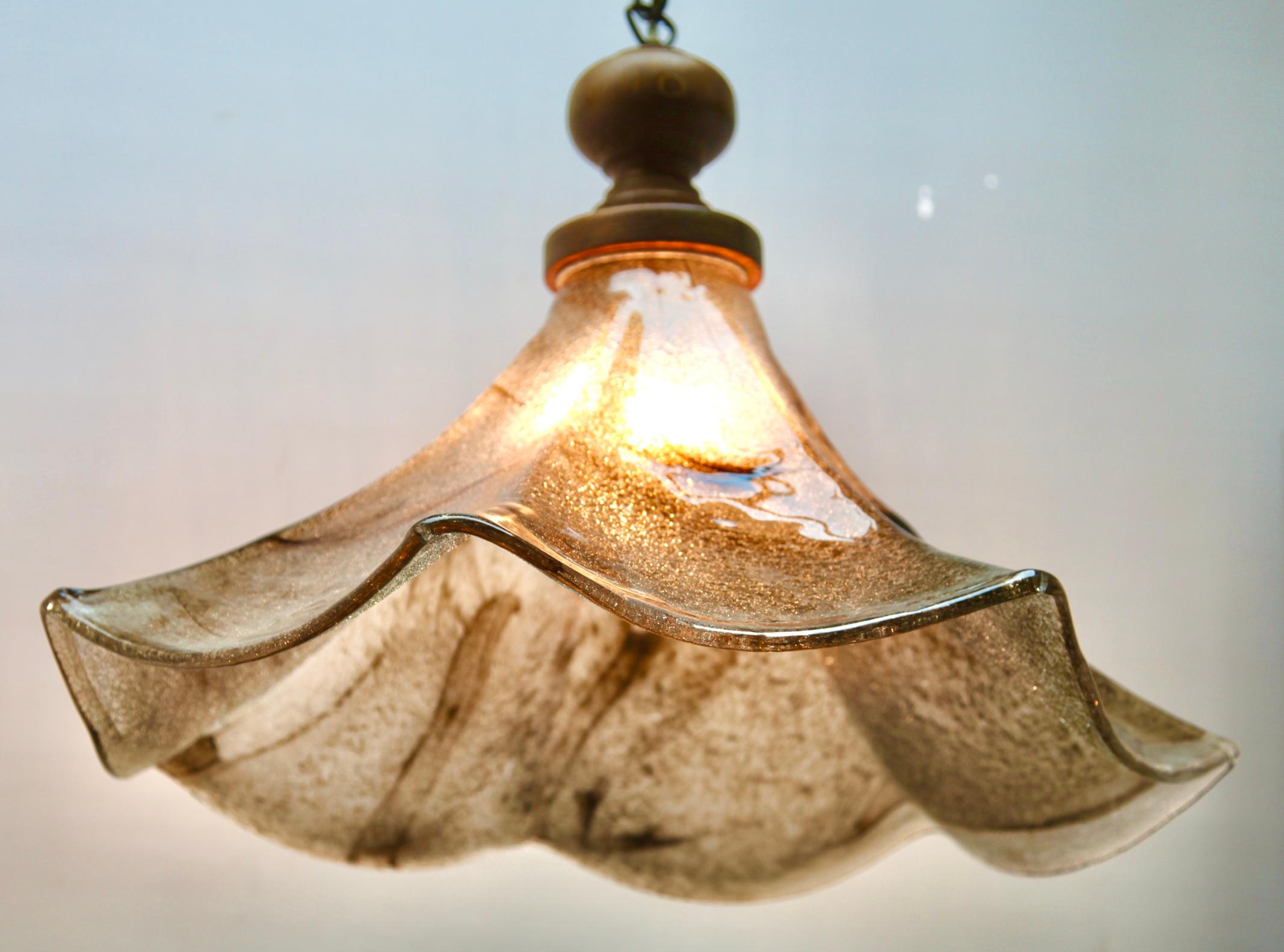 Hand-Crafted Mid-Century Modernist, Mazzega Murano Pendant Lamp, by Carlo Nason, 1960s