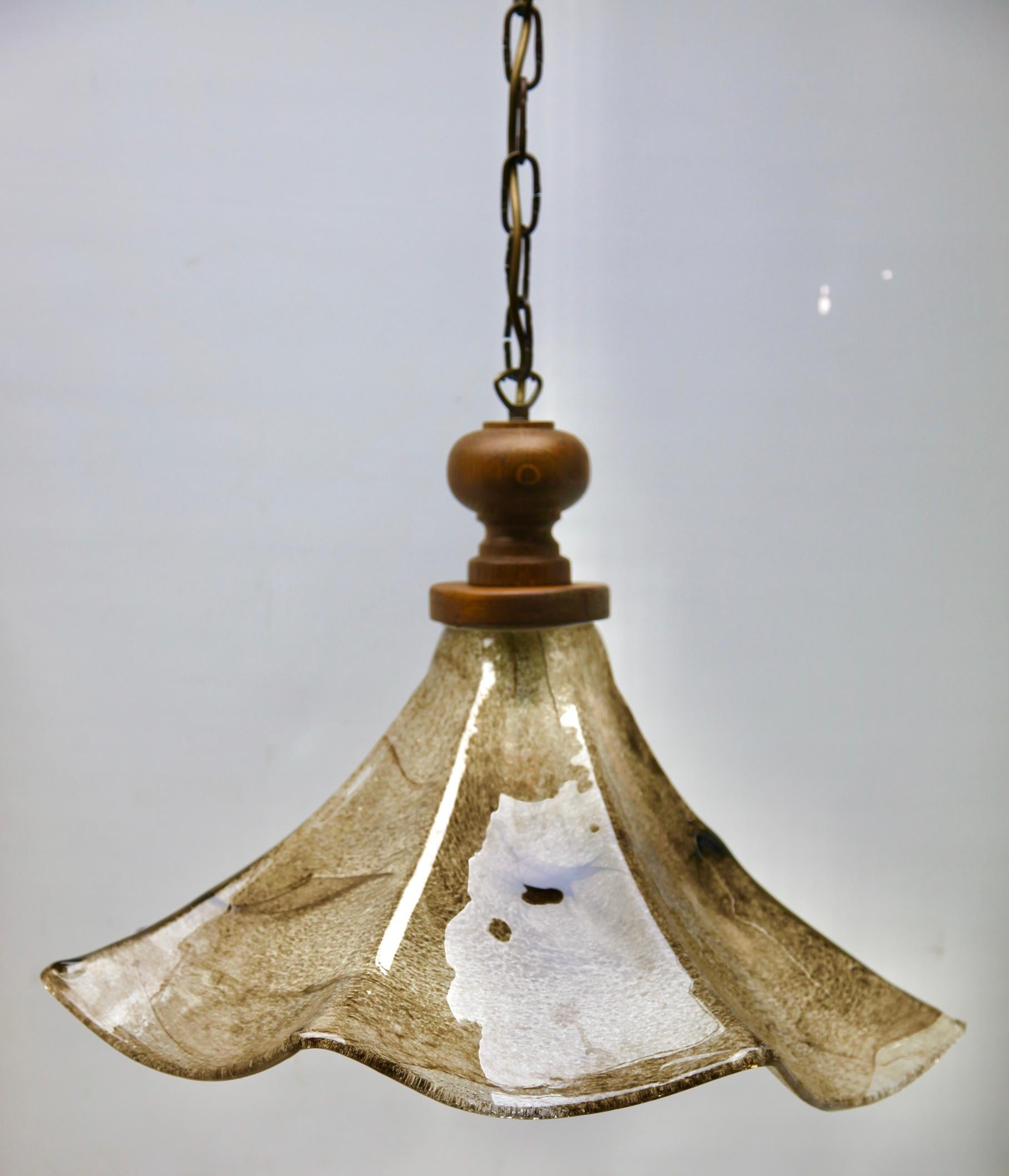 Mid-Century Modernist, Mazzega Murano Pendant Lamp, by Carlo Nason, 1960s For Sale 2