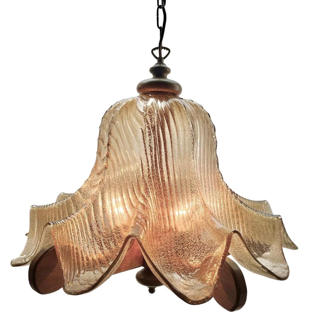 Italian Mid-Century Modernist, Mazzega  Pendant Lamp, Attributed to Carlo Nason, 1960s For Sale