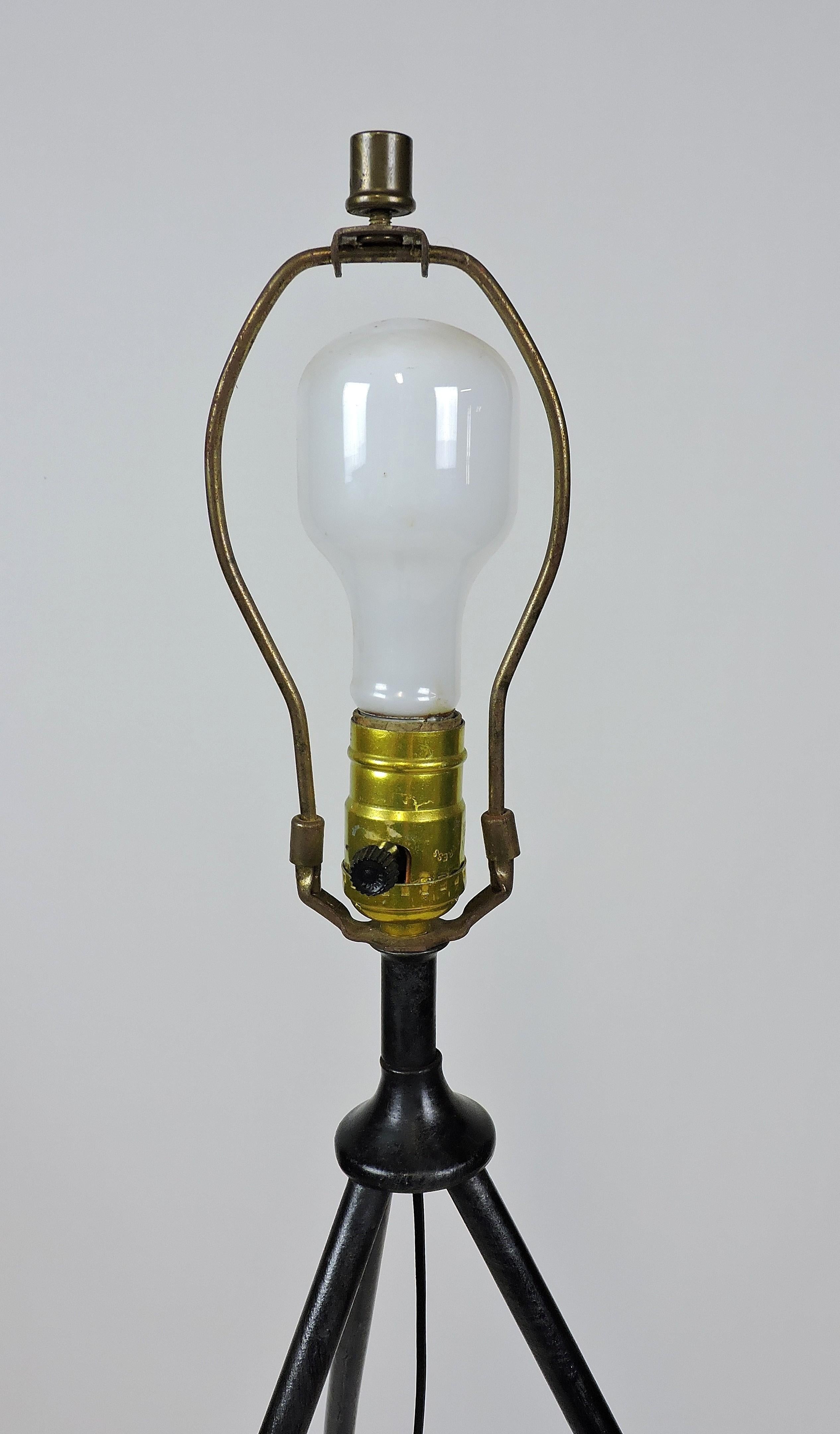 American Mid-Century Modernist Minimalist Iron Tripod Floor Lamp