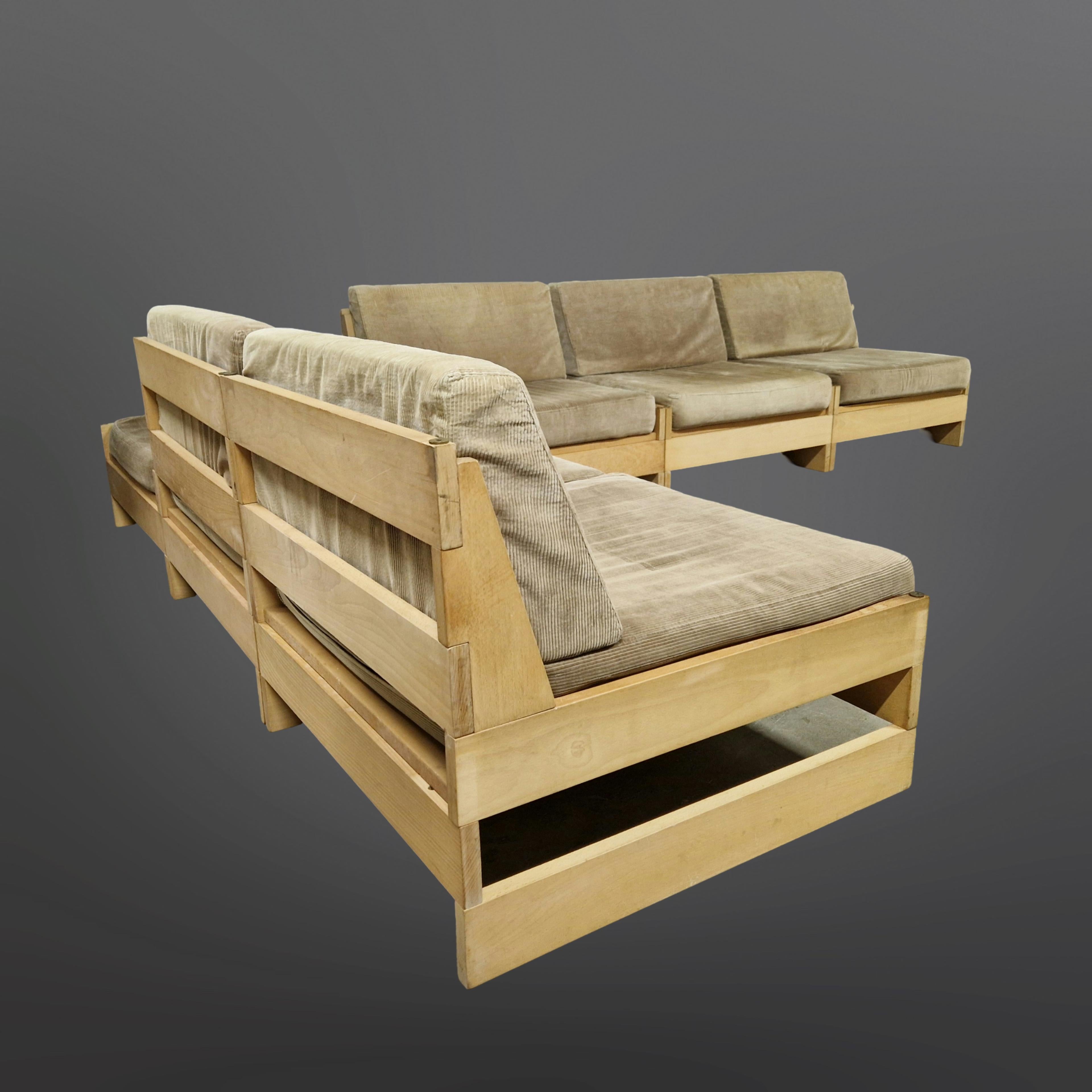 20th Century Mid century modernist modular sofa, Netherlands 1960s For Sale