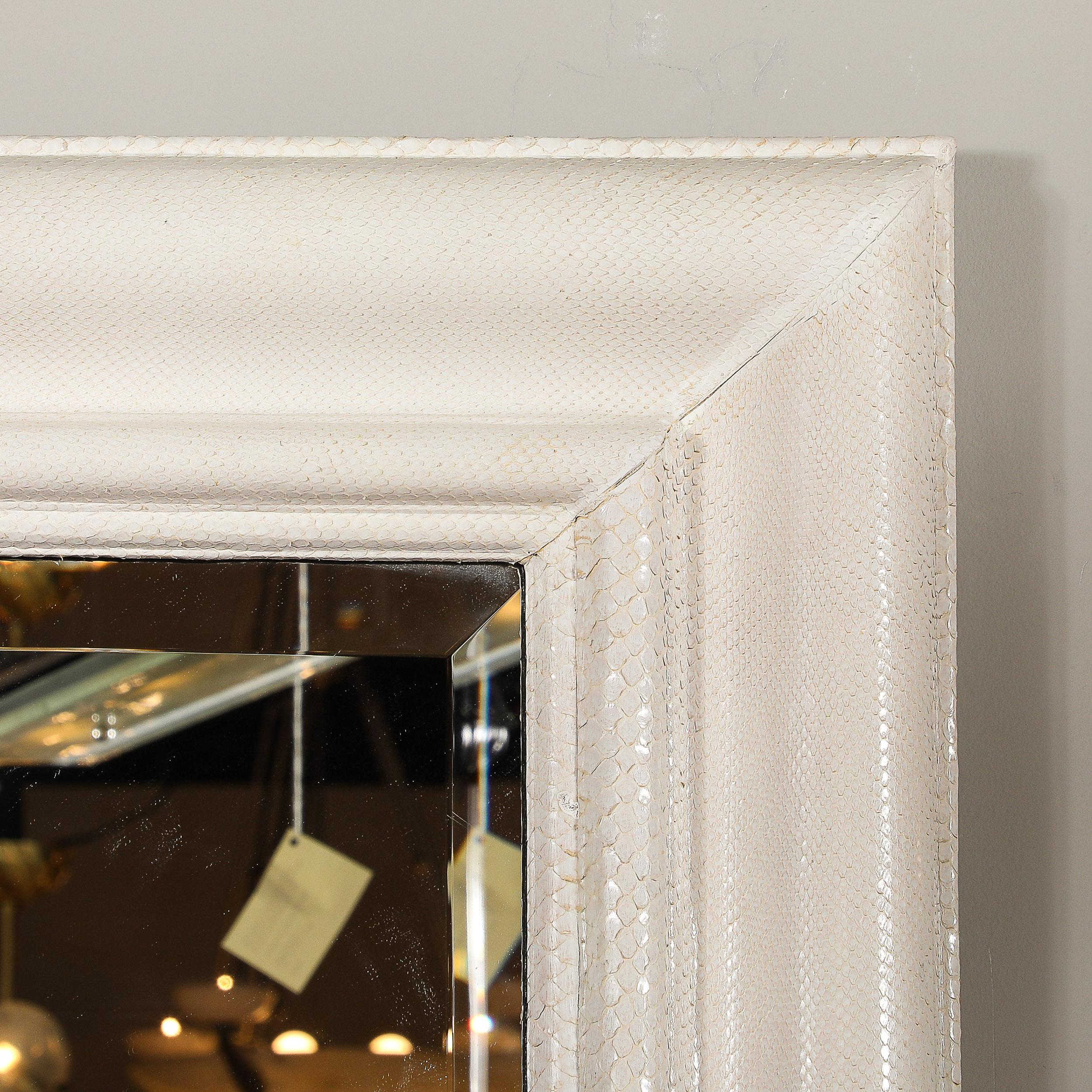 Miroirolding, moderniste du milieu du siècle dernier en python blanc de Karl Springer en vente 5