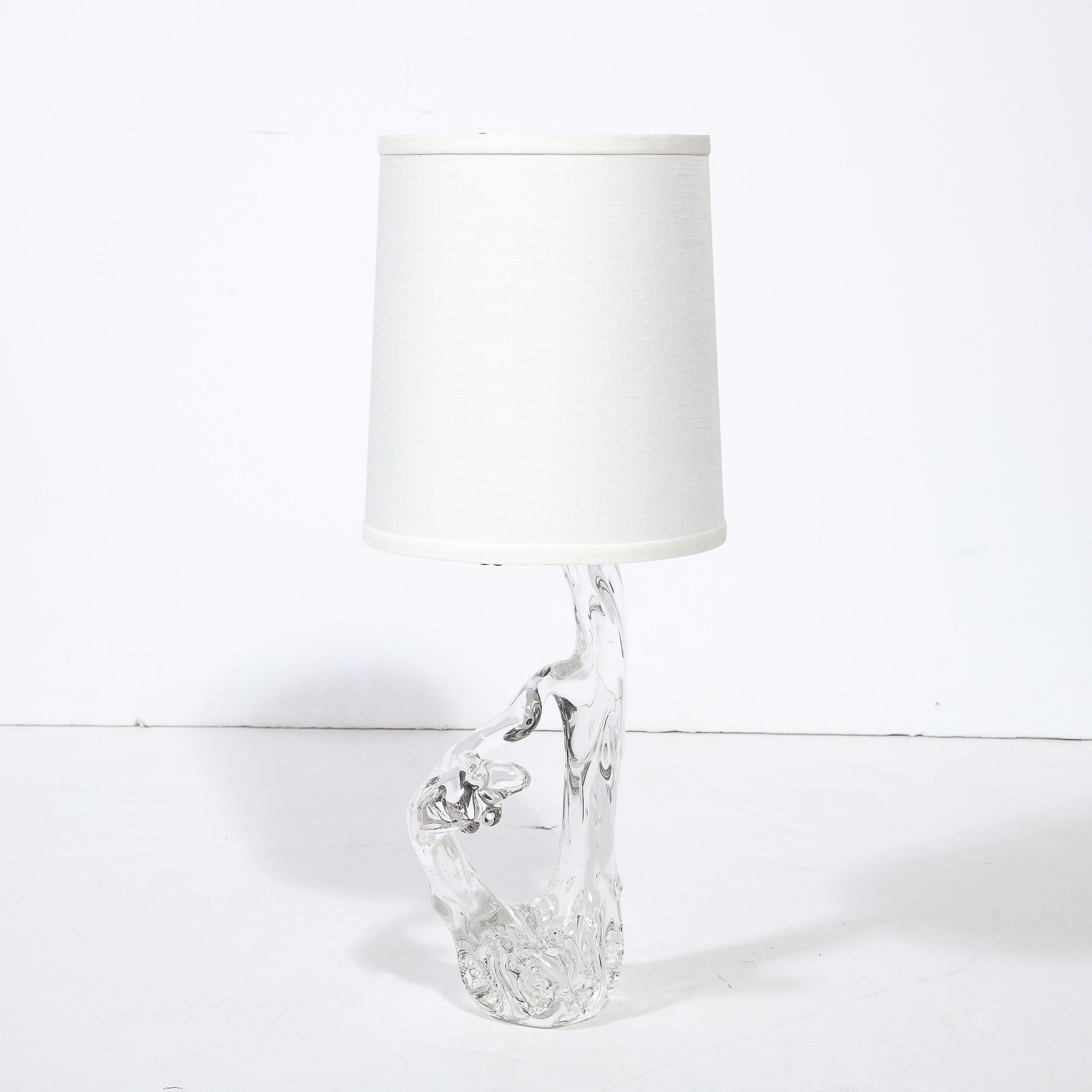Mid-20th Century Mid-Century Modernist Molten Amorphic Open Form Table Lamp with Brass Fittings