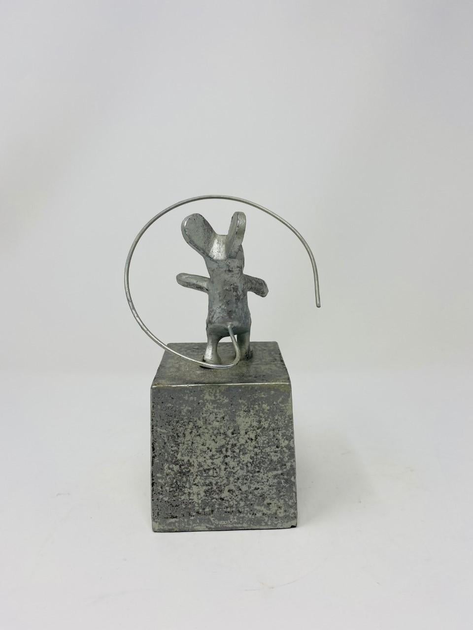 Iron Mid Century Modernist Mouse Sculpture For Sale