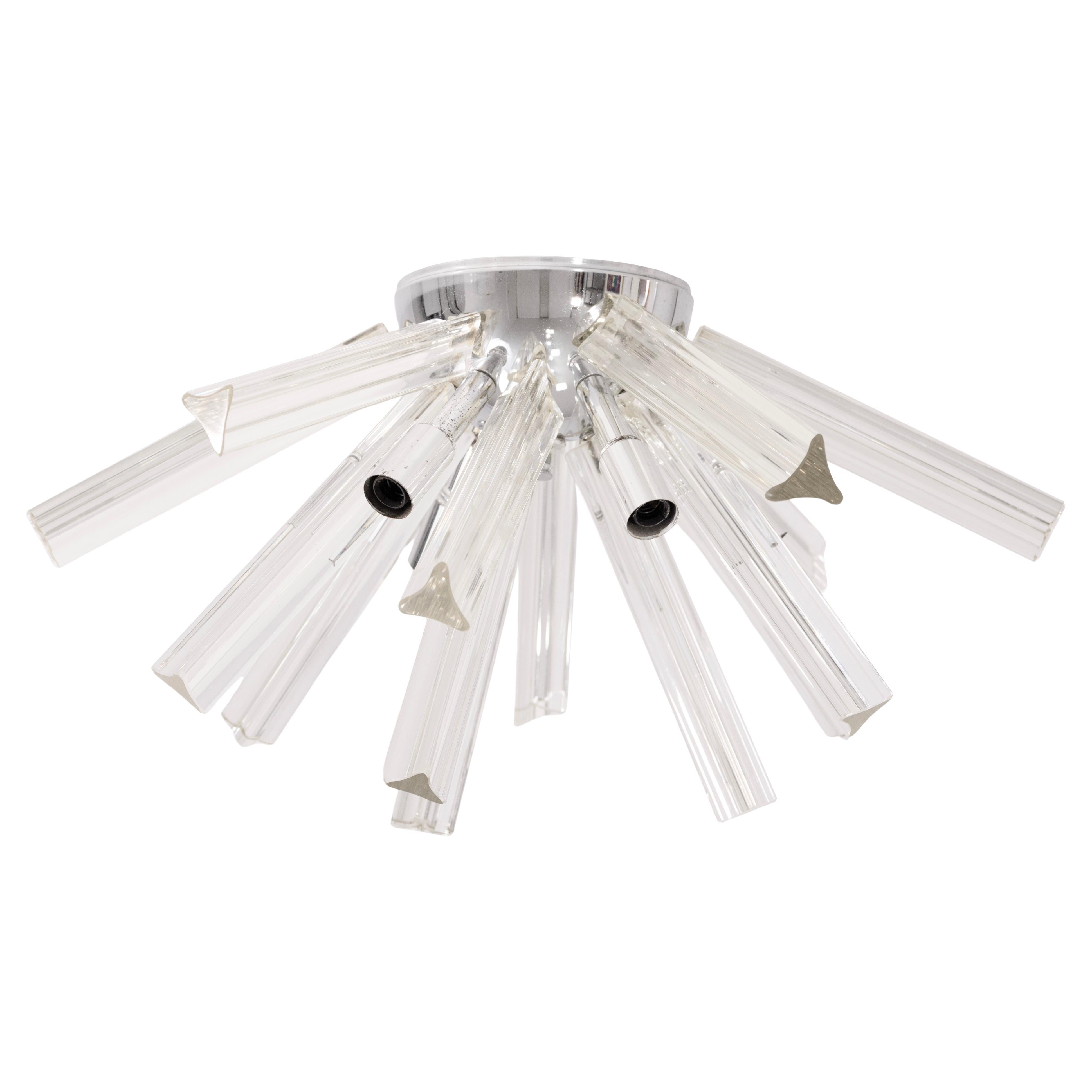 Lámpara de techo de cristal de Murano modernista de mediados de siglo en venta