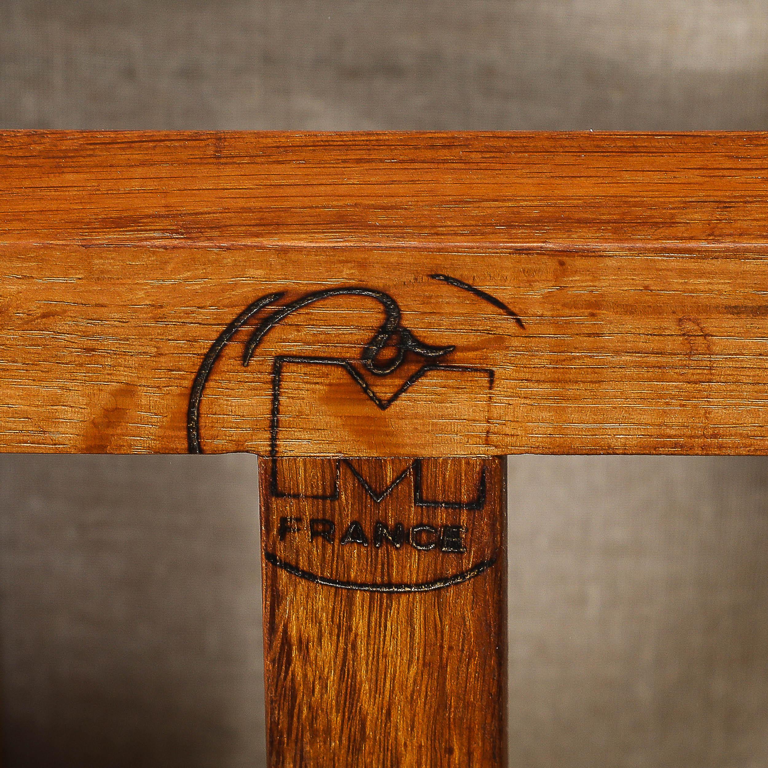 Sgabello modernista di metà secolo in Oak di Guillerme et Chambron Edition Votre Maison in vendita 4