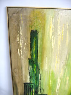 Mid-Century Modernist Oil on Canvas Painting 1960s