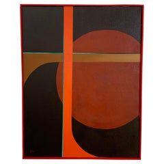 Mid-Century Modernist Oil Signed P. Givens, Circa 1970s