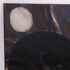Mid-Century Modernist Painting on Canvas of Cat