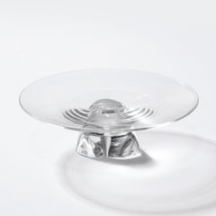 Mid-Century Modernist Pedestal Cake Stand Signed Steuben
