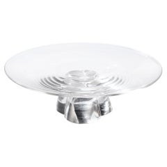 The Pedestal Cake Stand Moderniste du Milieu du Siècle Signé Steuben