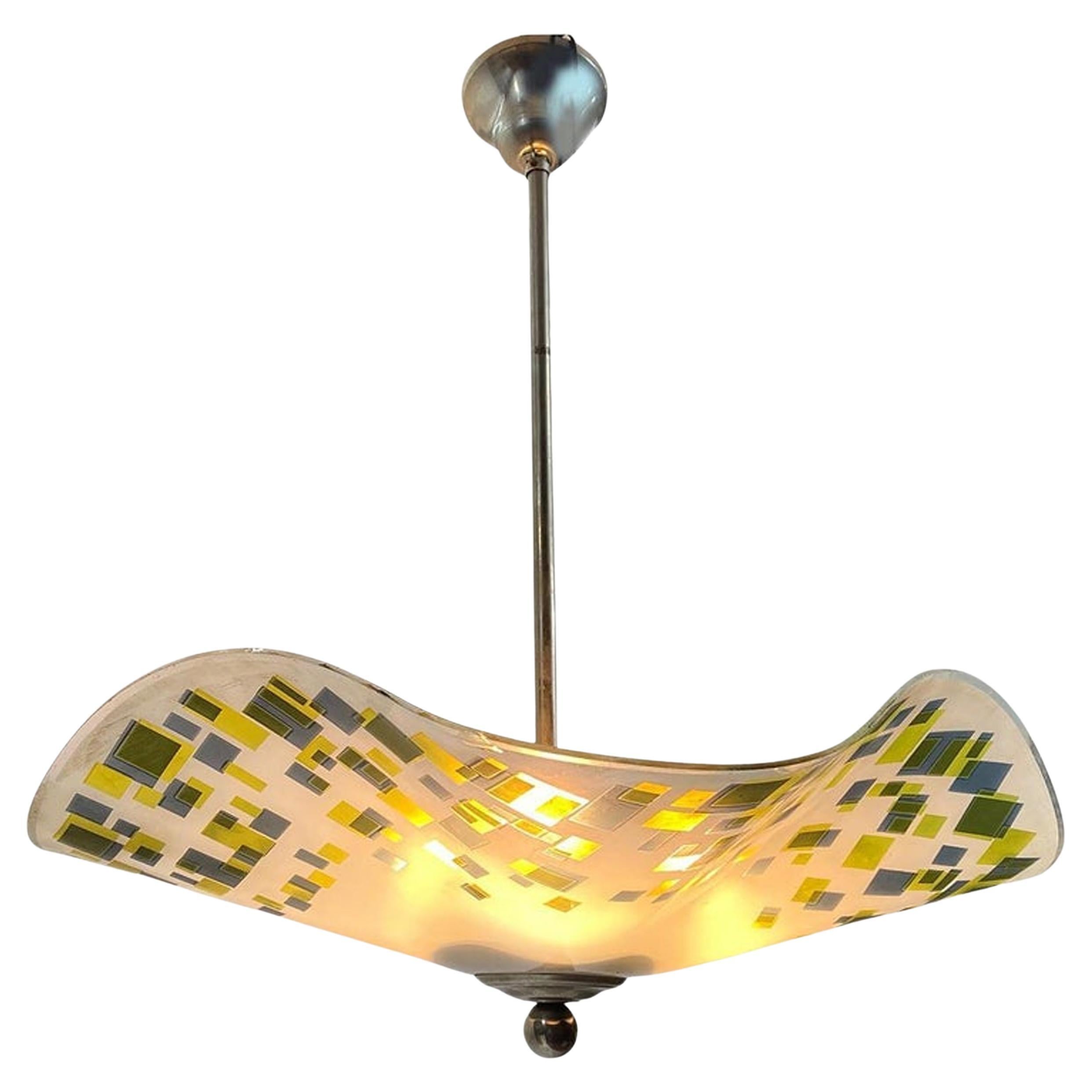 Modernistischer Mid-Century-Hängelampe-Kronleuchter, ca. 1930er Jahre