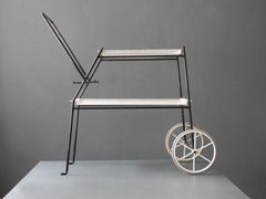Mid-Century Modernist Perforated Metal Serving Trolley from Italy