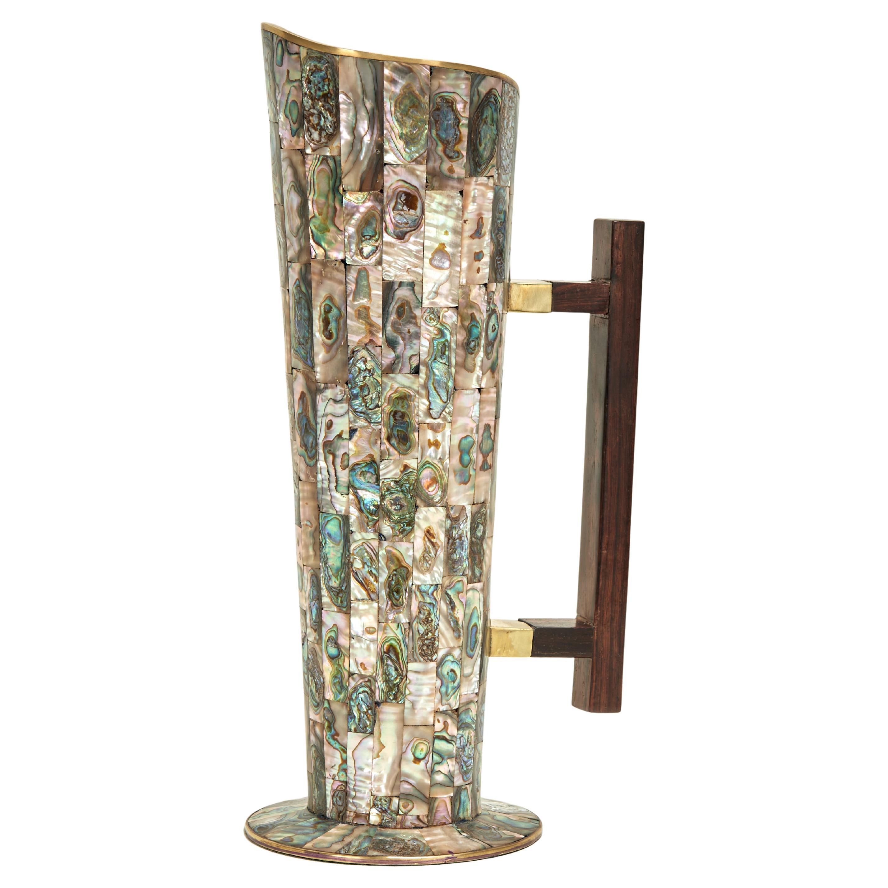 Mid Century Modernist Pitcher with Mother of Pearl