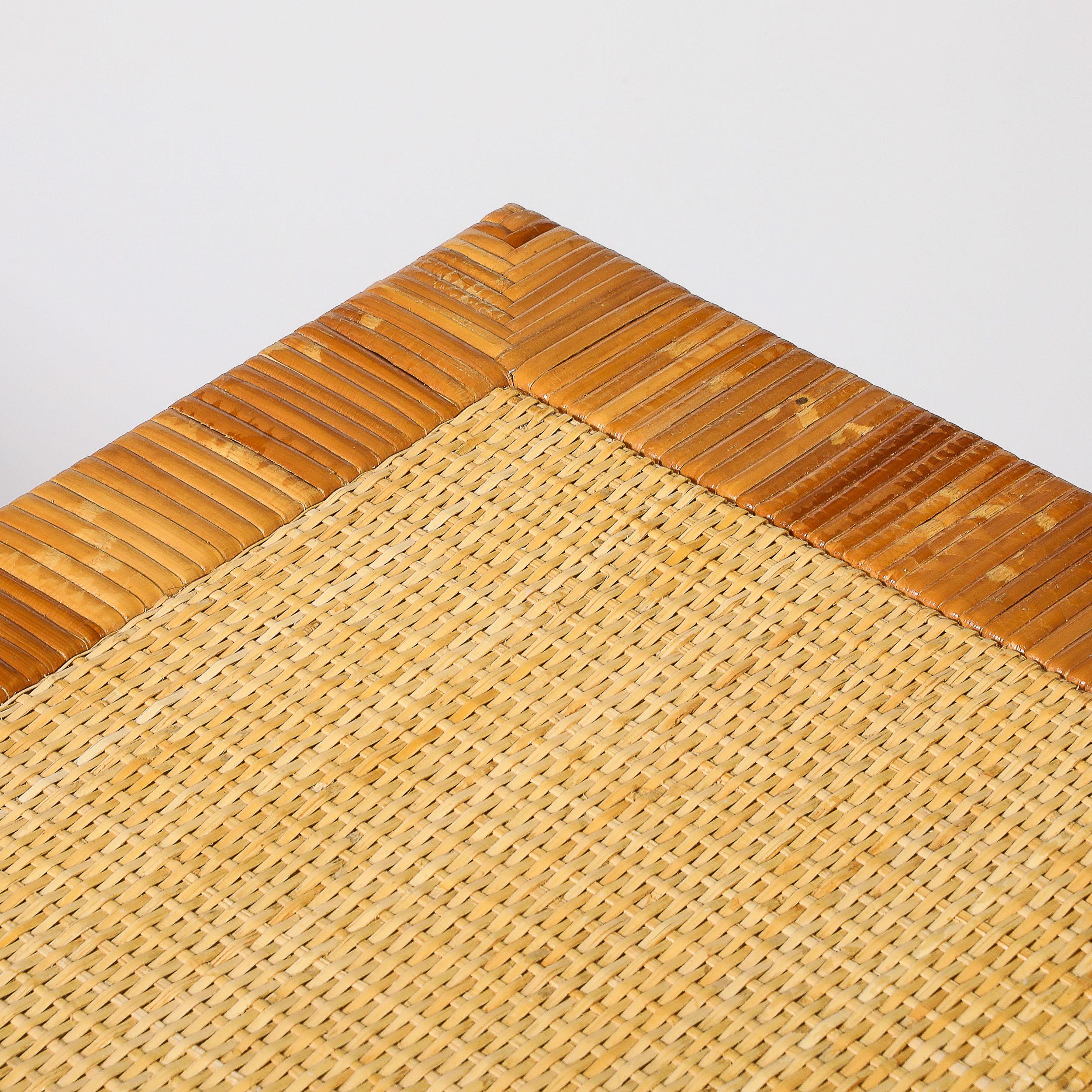 Mid-Century Modernist Rattan & Bamboo Wrapped Desk signed Bielecky Brothers For Sale 13