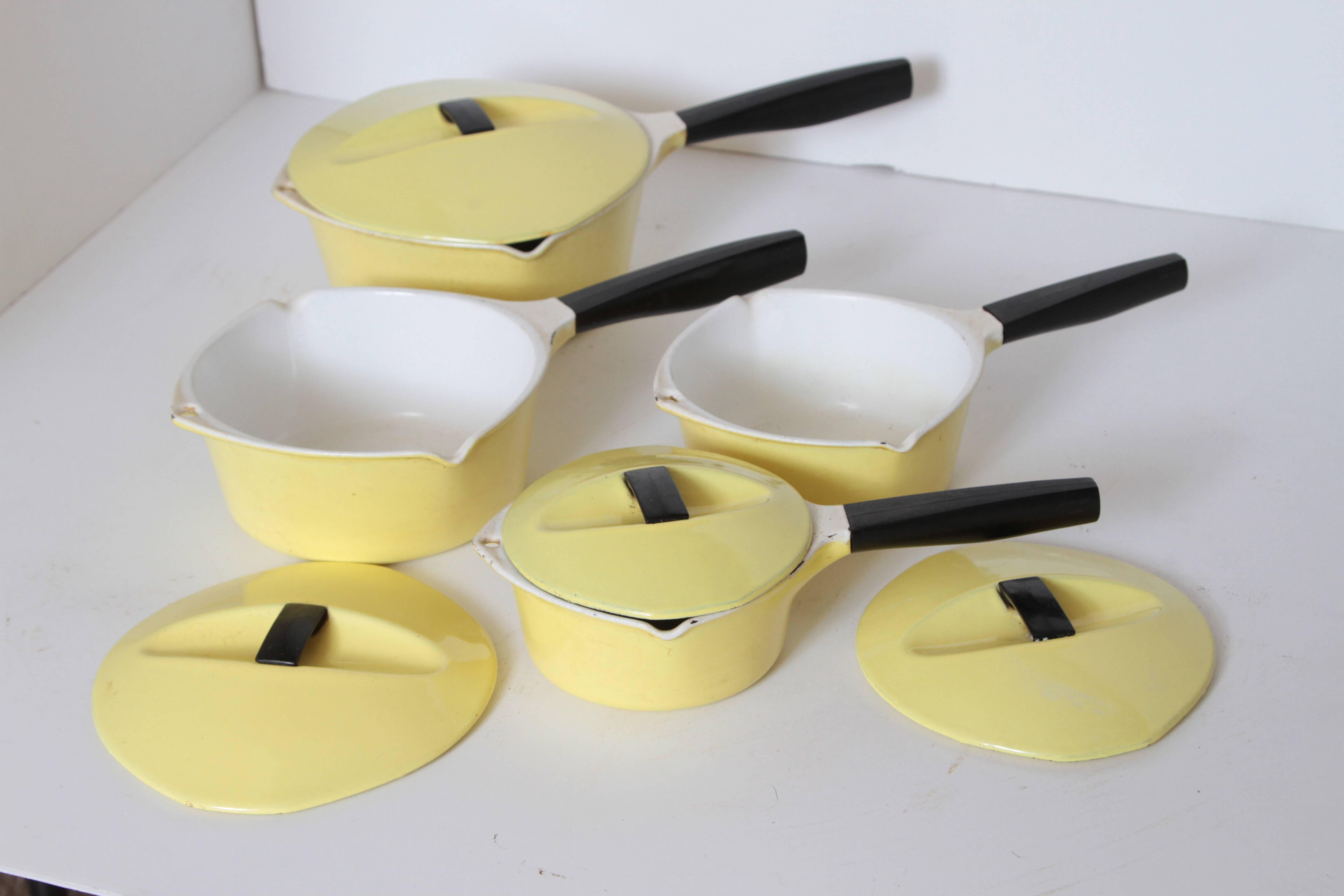 French Mid-Century Modernist Raymond Loewy Le Creuset, Collection Coquelle Cook Ware For Sale