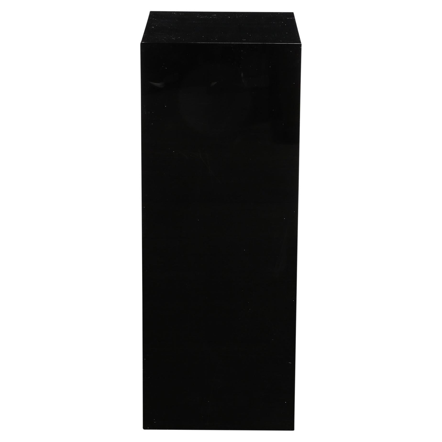 Mid-Century Modernist Rectilinear Black Acrylic Pedestal  For Sale
