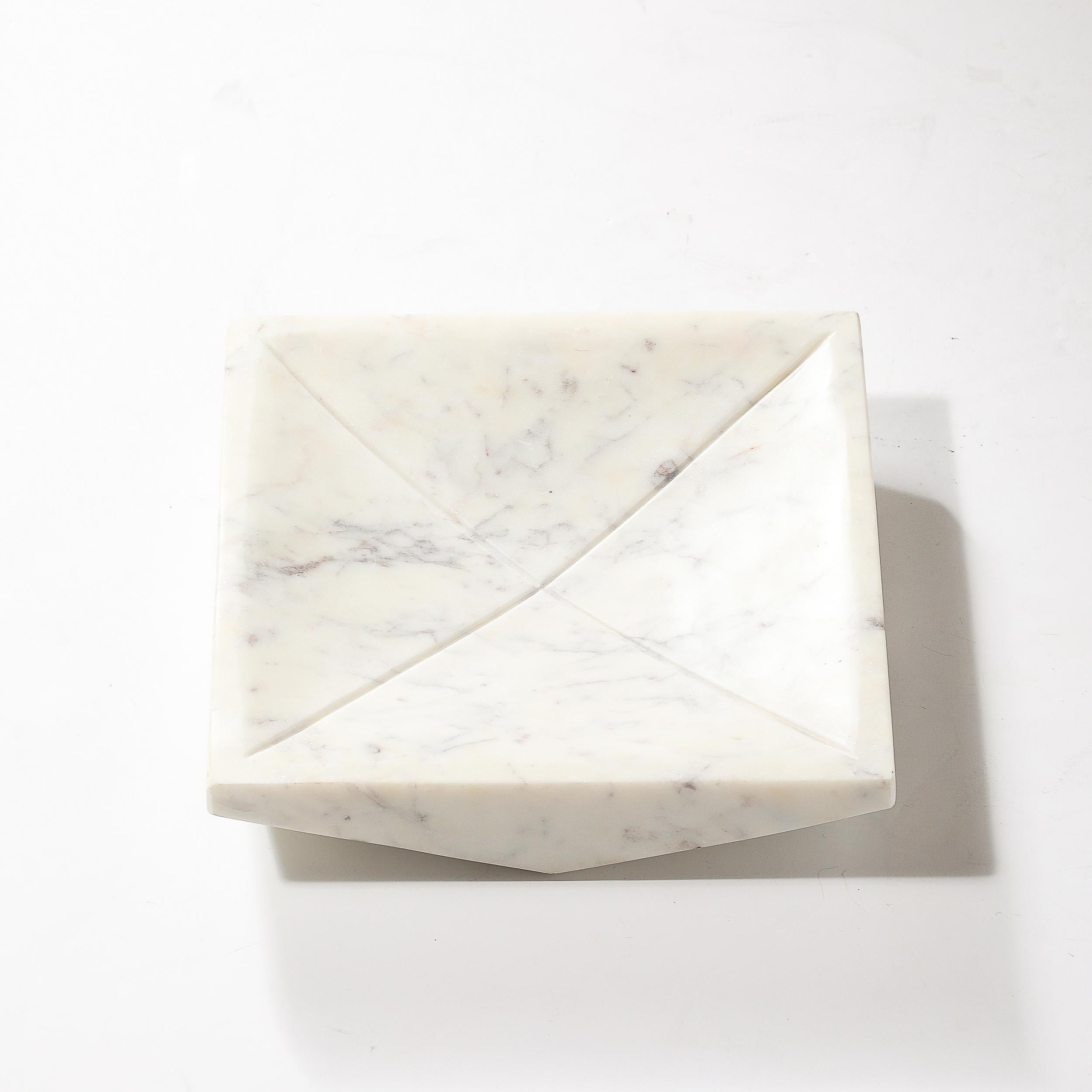 Mid-Century Modernist Rectilinear Carved Marble Tray For Sale 7