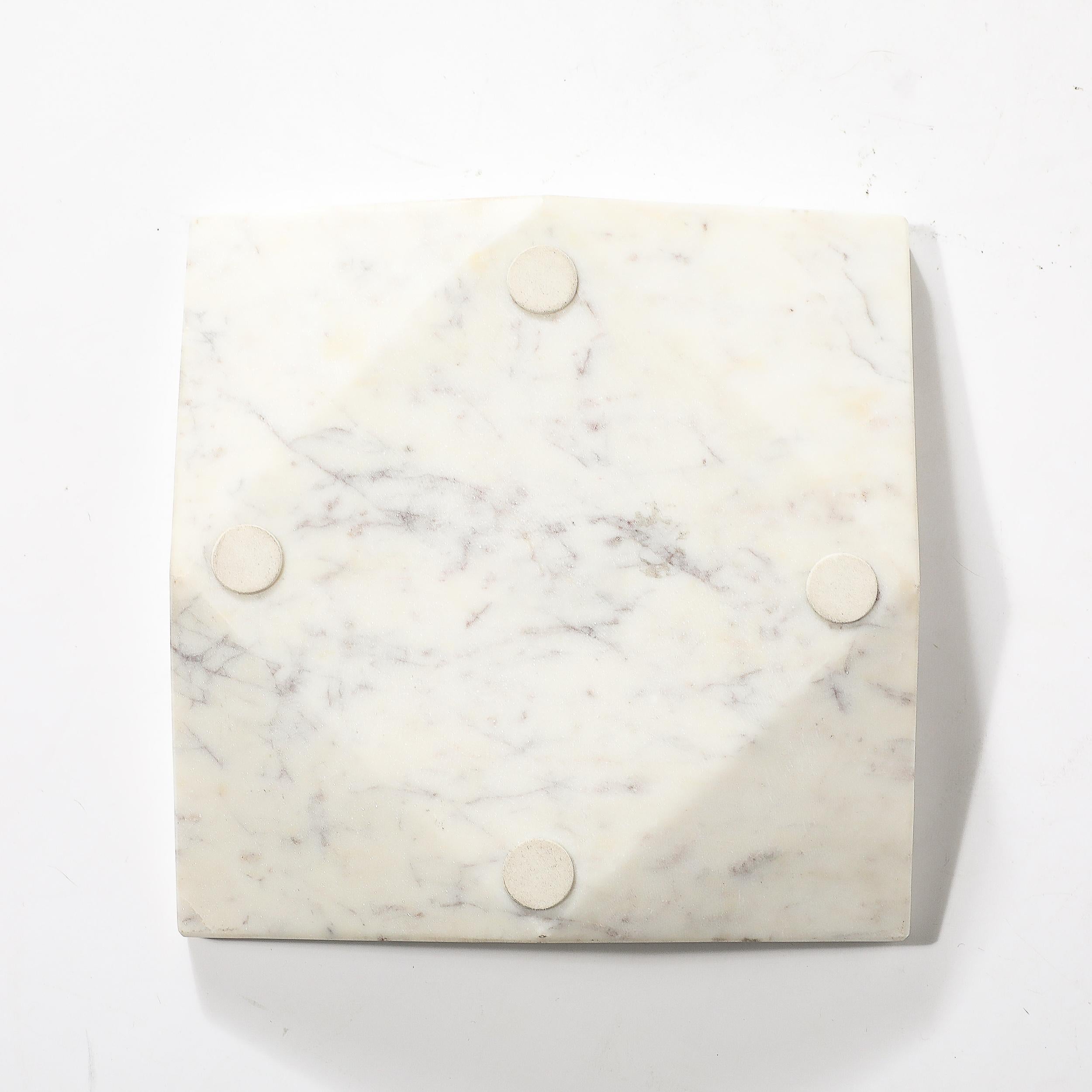 Mid-Century Modernist Rectilinear Carved Marble Tray For Sale 8