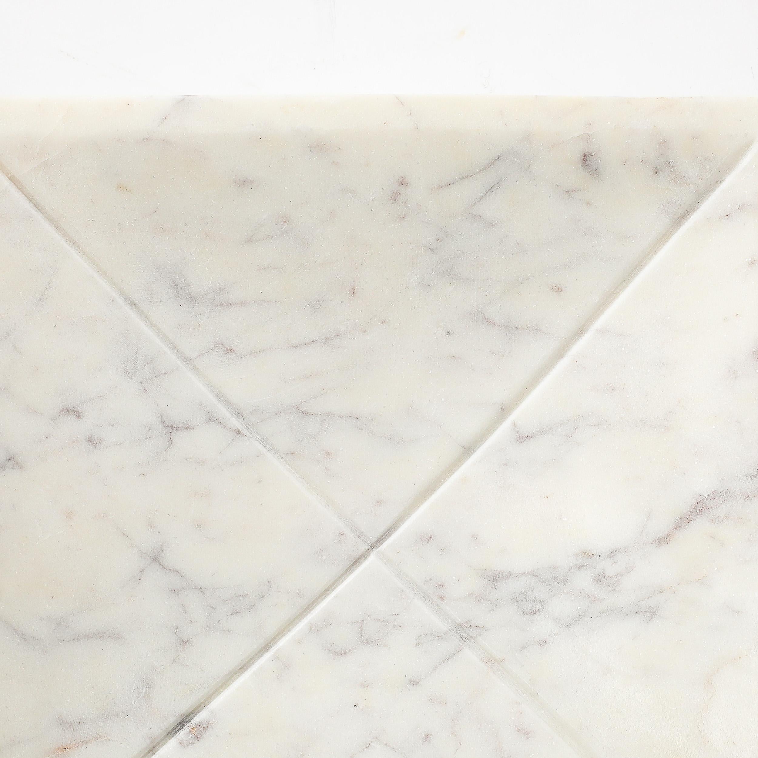 American Mid-Century Modernist Rectilinear Carved Marble Tray For Sale