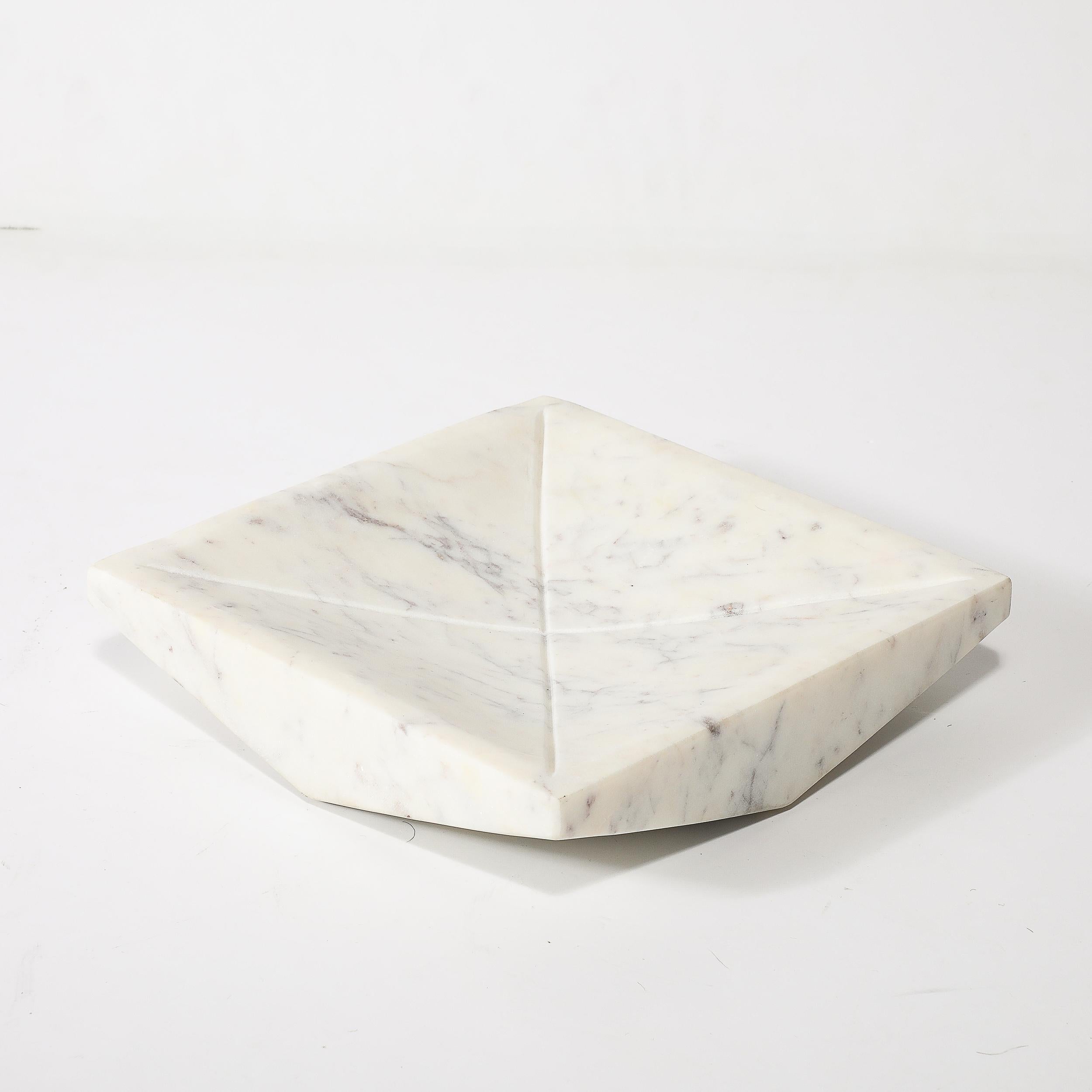 Mid-Century Modernist Rectilinear Carved Marble Tray For Sale 3