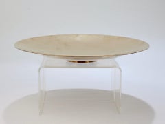 Mid-Century Modernist Ronald Hayes Pearson Spun Brass Footed Plate or Cake Stand
