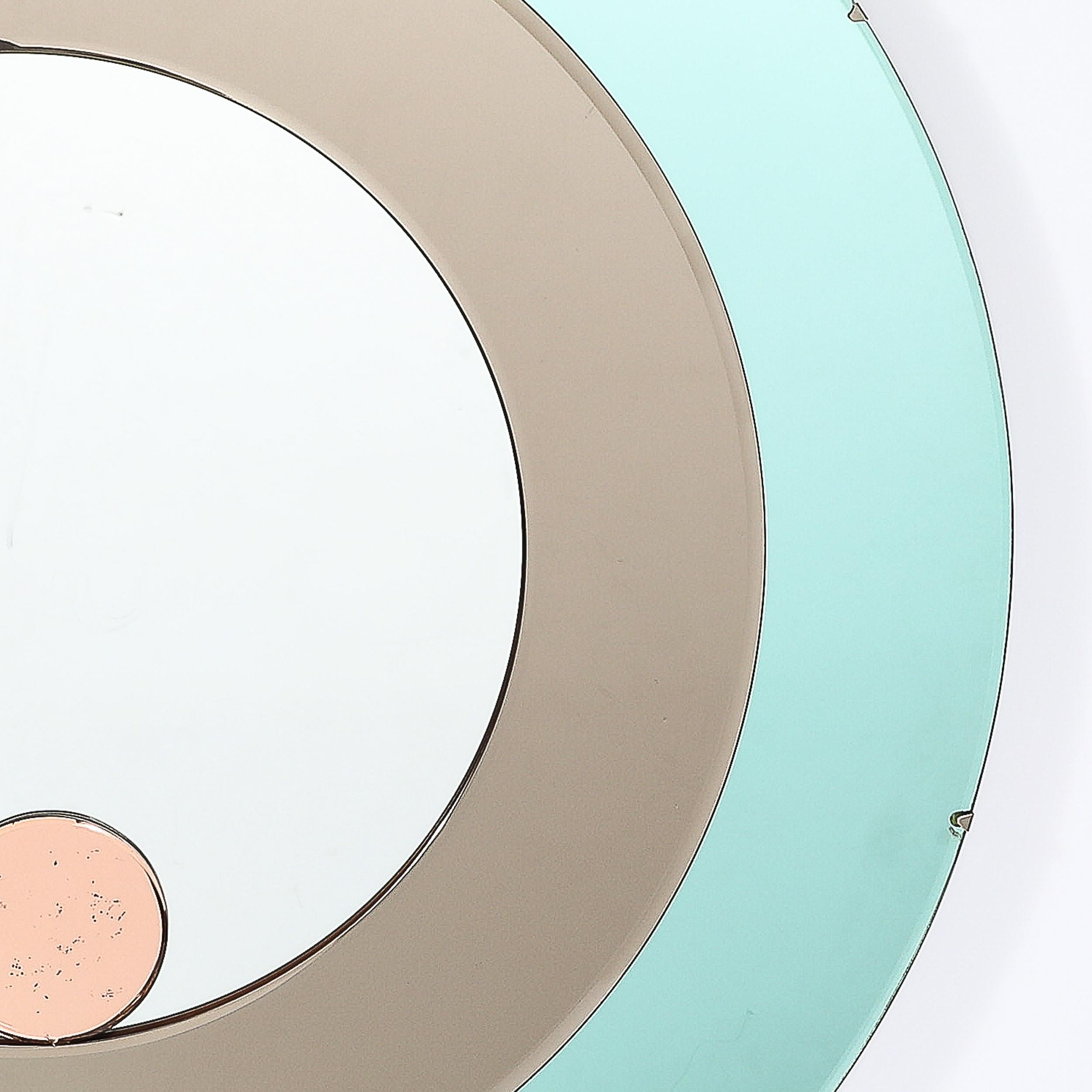 Mid-Century Modernist Round Tiered Mirror by Fontana Arte 5
