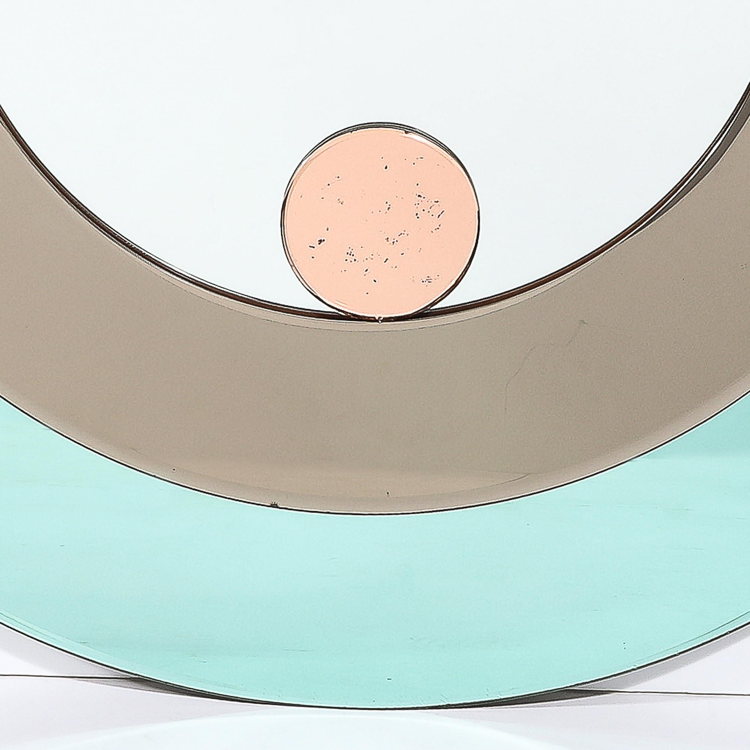 Mid-Century Modernist Round Tiered Mirror by Fontana Arte 7