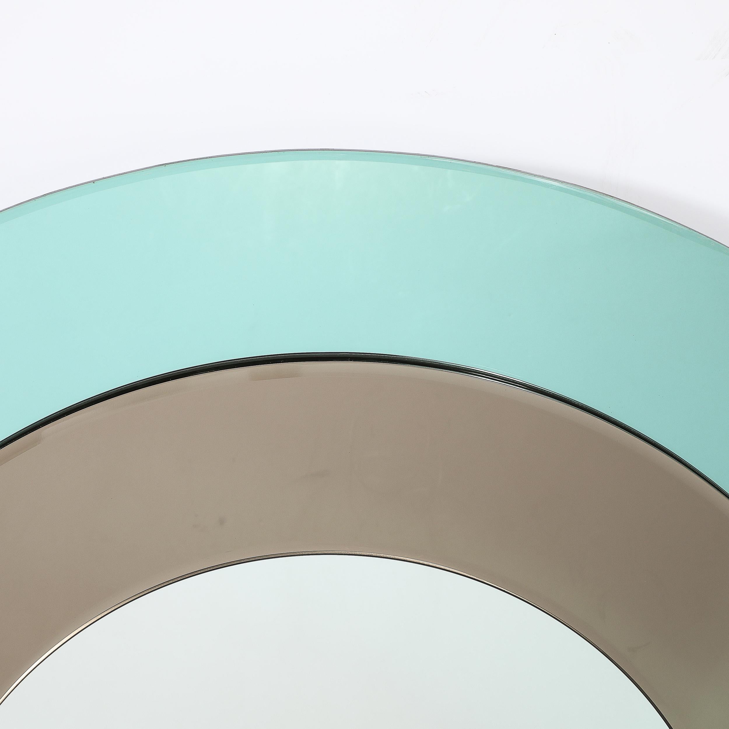 Mid-Century Modernist Round Tiered Mirror by Fontana Arte In Excellent Condition In New York, NY
