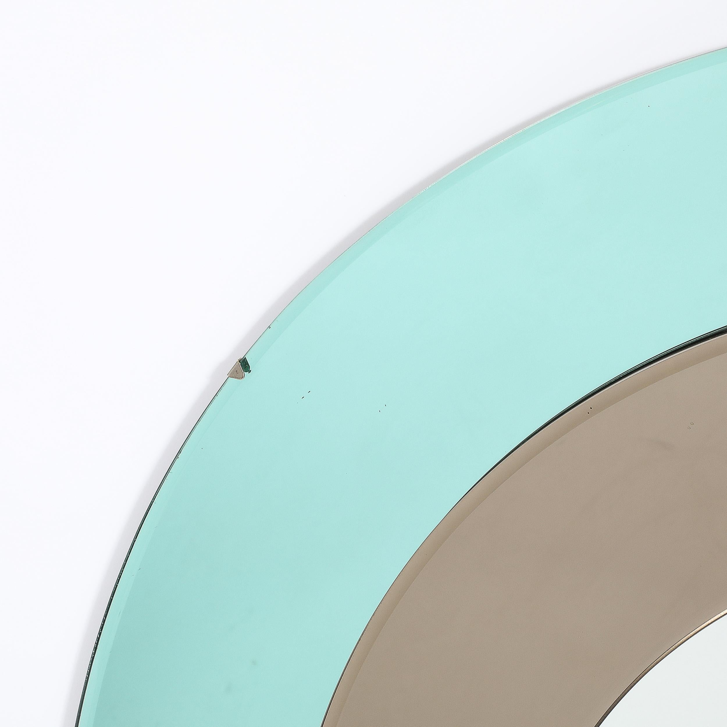 20th Century Mid-Century Modernist Round Tiered Mirror by Fontana Arte