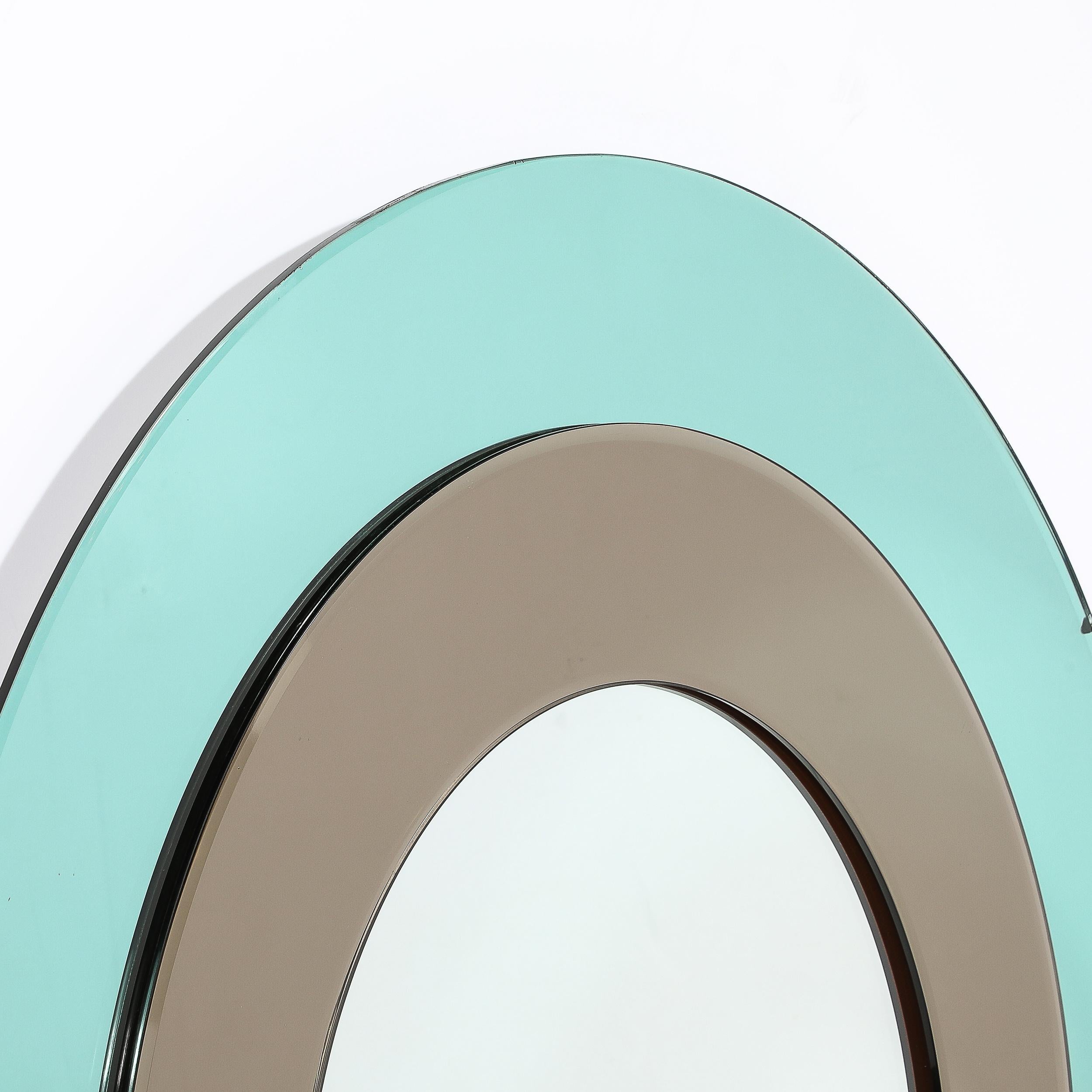 Mid-Century Modernist Round Tiered Mirror by Fontana Arte 2